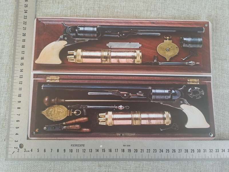 Antique Dueling pistols - Advertising Tin Plate Sign