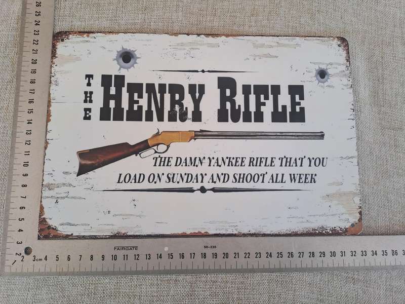 The Henry Rifle- Advertising Tin Plate Sign