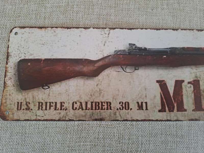 M1 Garand Rifle Avertising Tin Plate Sign