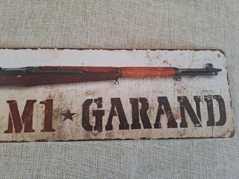 M1 Garand Rifle Avertising Tin Plate Sign