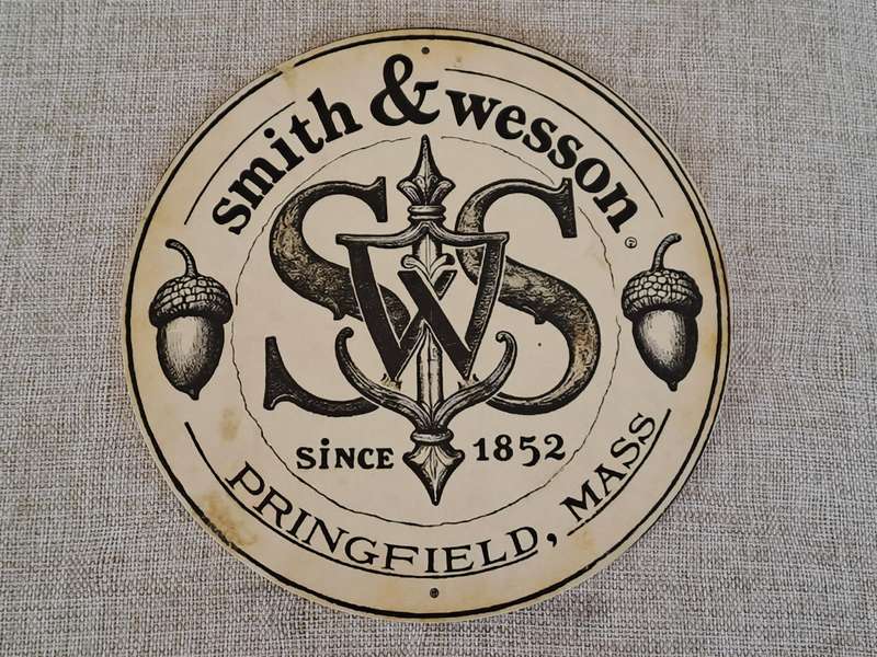 Smith & Wesson - Circular Advertising Tin Plate Sign