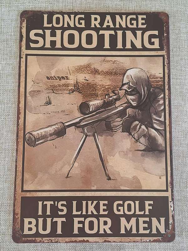 Long Range Shooting - Advertising Tin Plate Sign