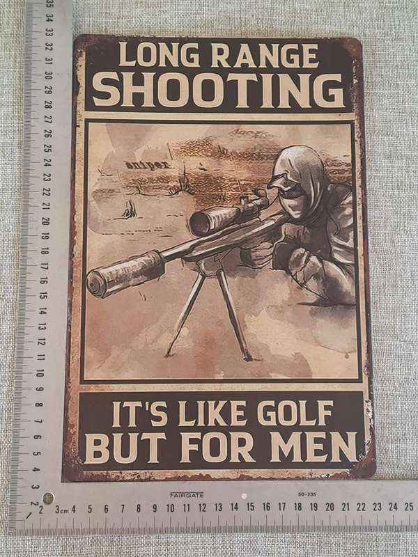 Long Range Shooting - Advertising Tin Plate Sign