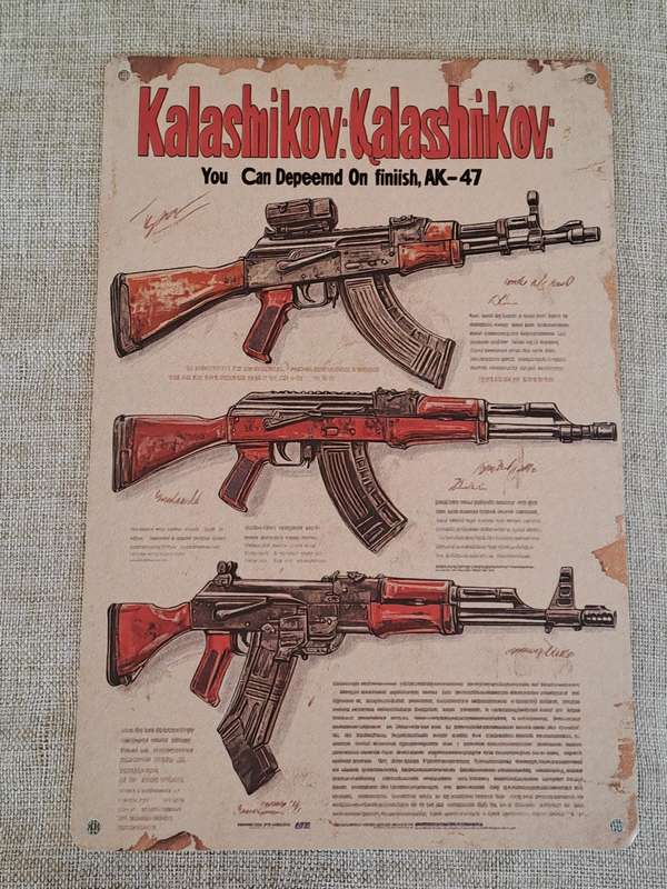 AK-47 - Advertising Tin Plate Sign