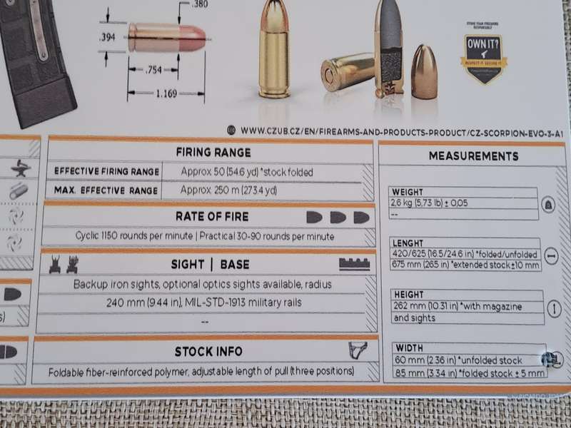 CZ Scorpion EVO 3 A1 - Advertising Tin Plate Sign