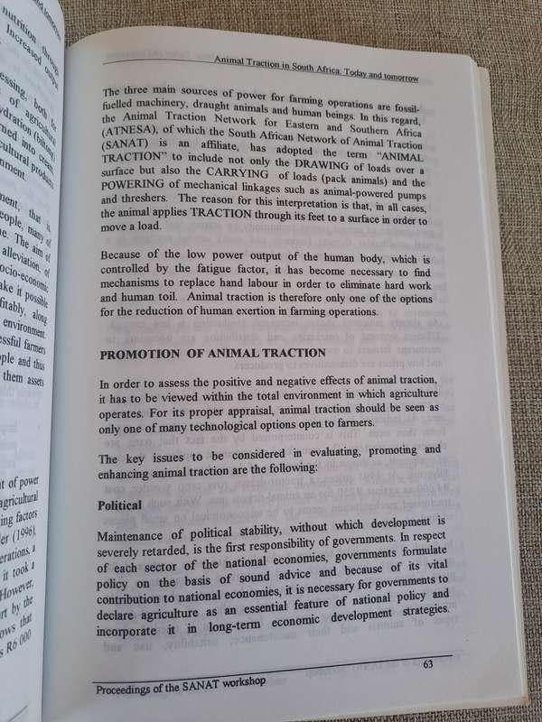 Animal Traction in South Africa: Today and Tomorrow