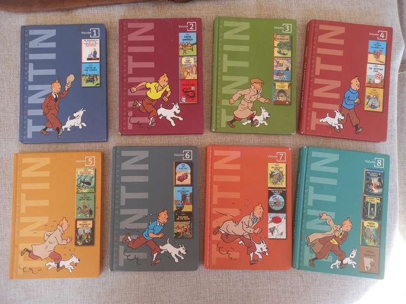 The Adventures of Tintin - vols 1 - 8 hardcover book set - Herge