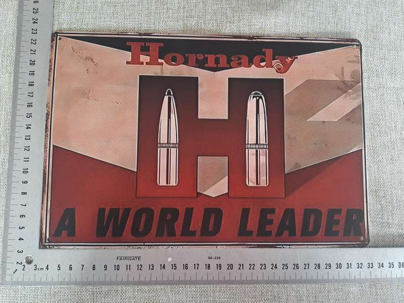 Hornady: A World Leader - Advertising Tin Plate Sign
