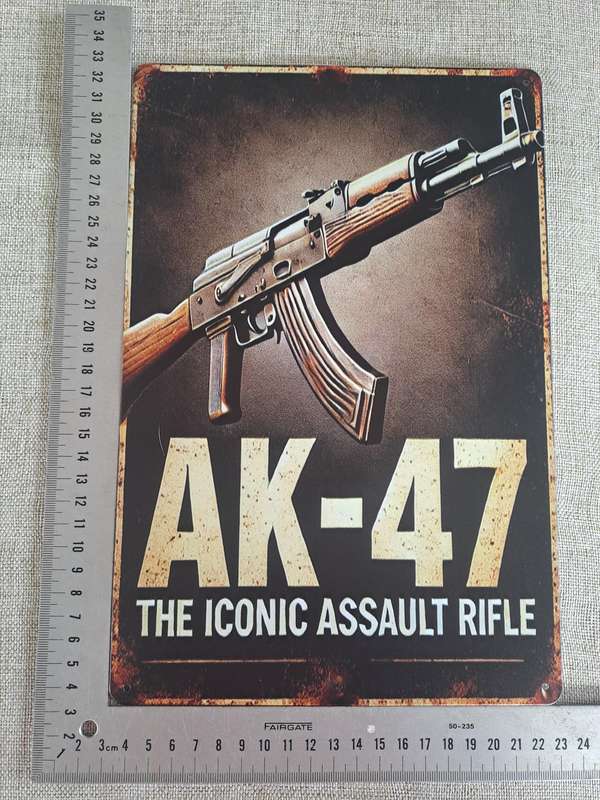 AK-47 The Iconic Assault Rifle - Advertising Tin Plate Sign