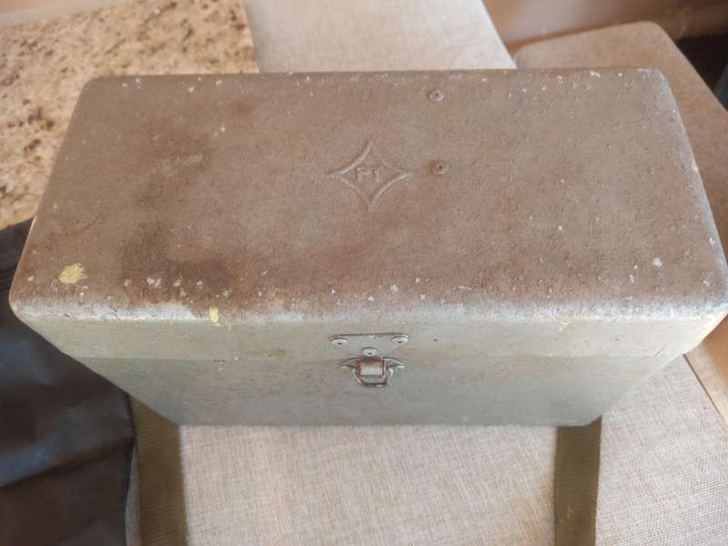 Post and Telecommunications (SA Post Office) metal box and a cash bag