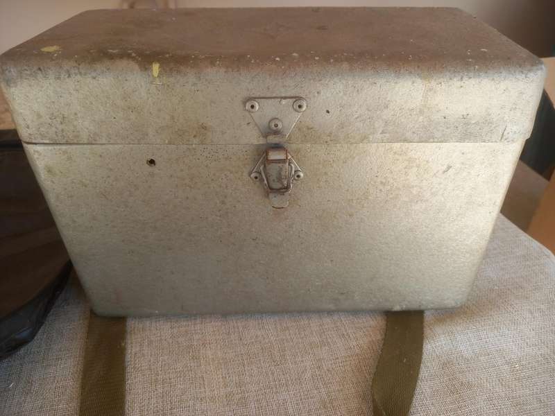 Post and Telecommunications (SA Post Office) metal box and a cash bag