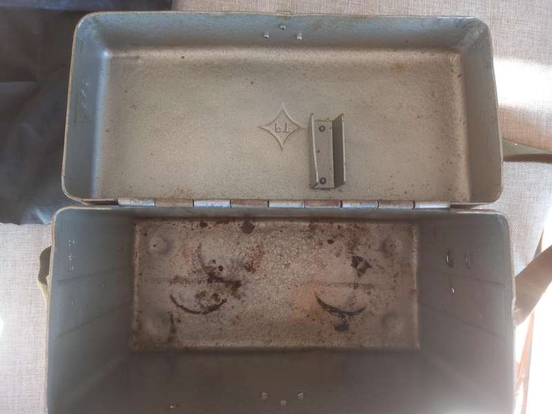 Post and Telecommunications (SA Post Office) metal box and a cash bag