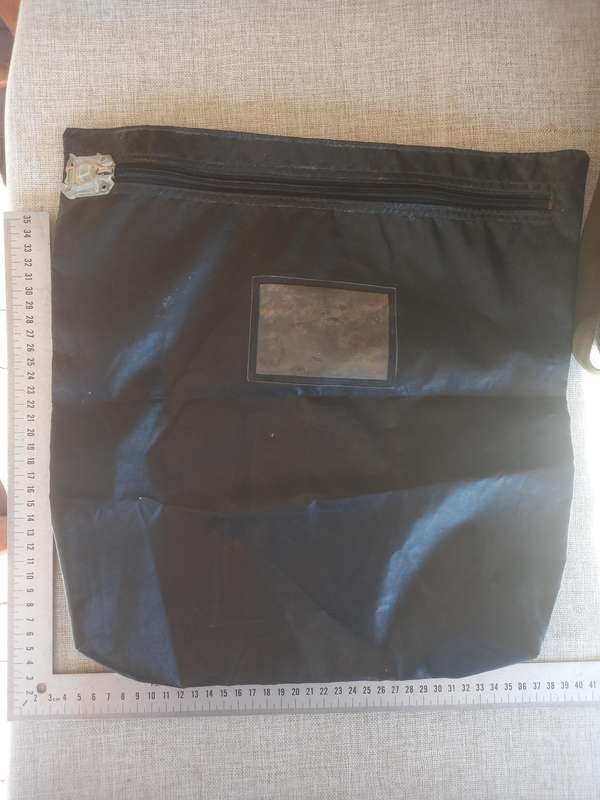 Post and Telecommunications (SA Post Office) metal box and a cash bag