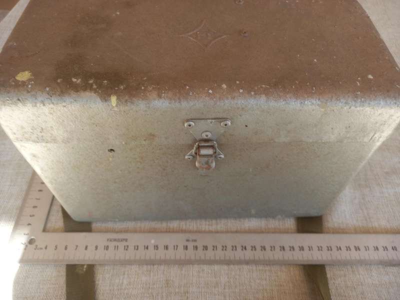 Post and Telecommunications (SA Post Office) metal box and a cash bag