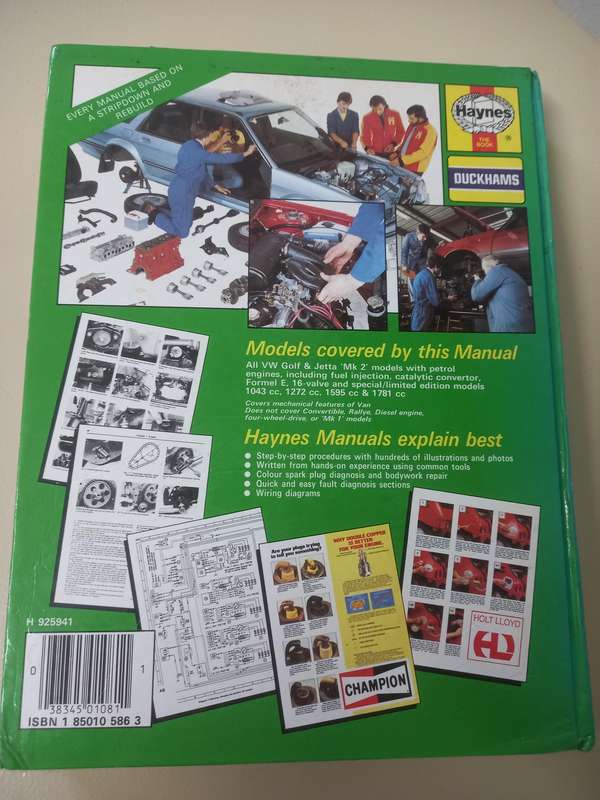 VW Golf and Jetta (petrol) Haynes Owners Workshop Manual