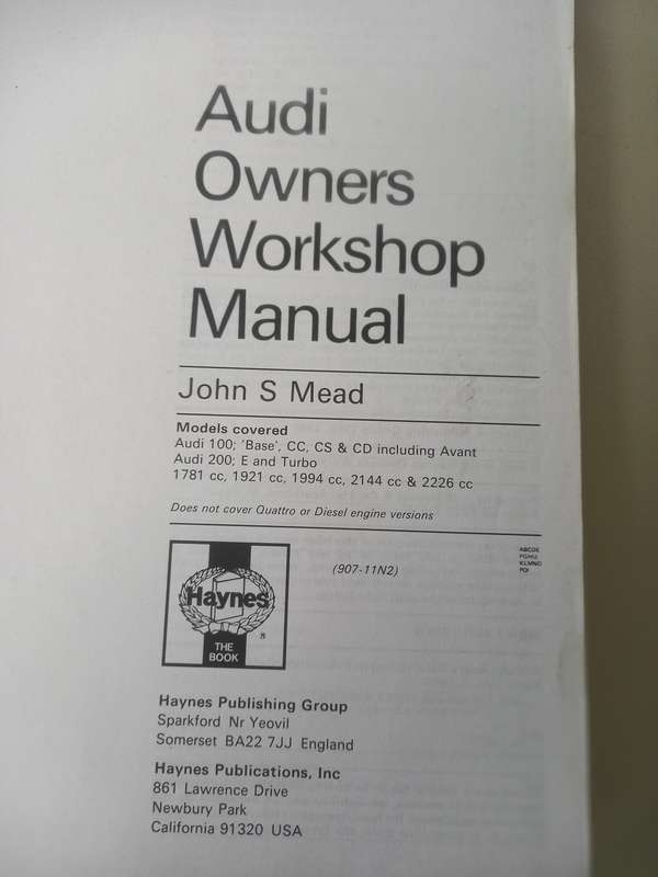 Audi 100 and 200, 1982-1987 - Owners Workshop Manual - Haynes