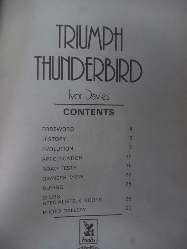 Triumph Thunderbird - Super Profile by Ivor Davies , Haynes Hardcover 1984