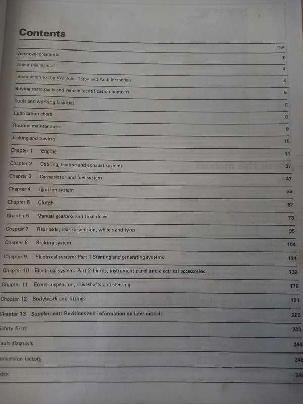 VW Polo and Derby - Haynes - Owners Workshop Manual