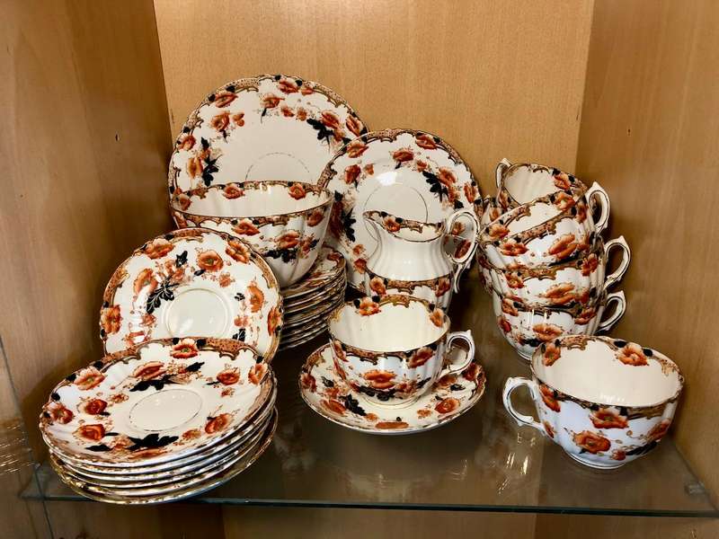 Antique Royal Albert Ena Tea Set  Crown China (c. 19051907)  28 Pieces
