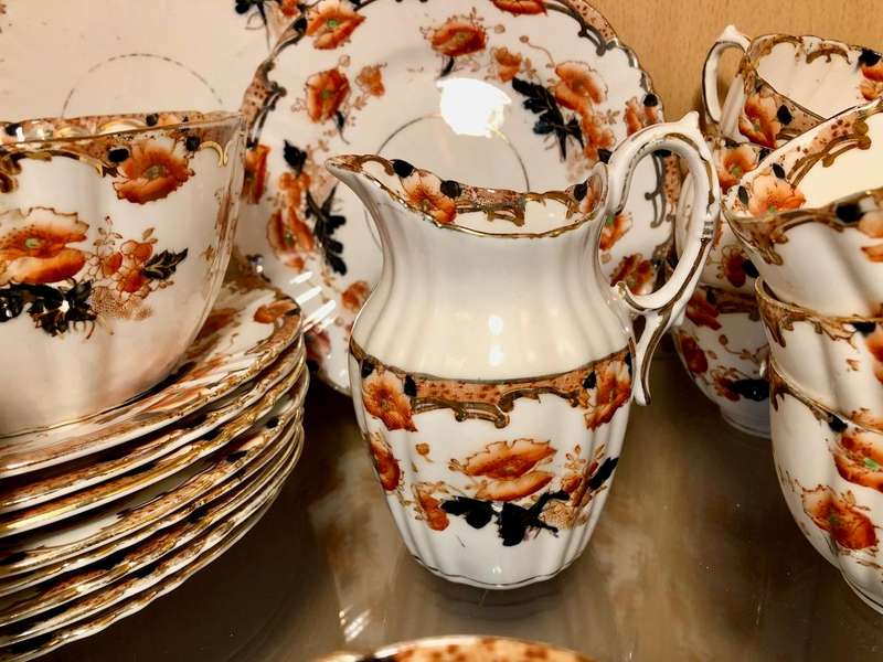Antique Royal Albert Ena Tea Set  Crown China (c. 19051907)  28 Pieces