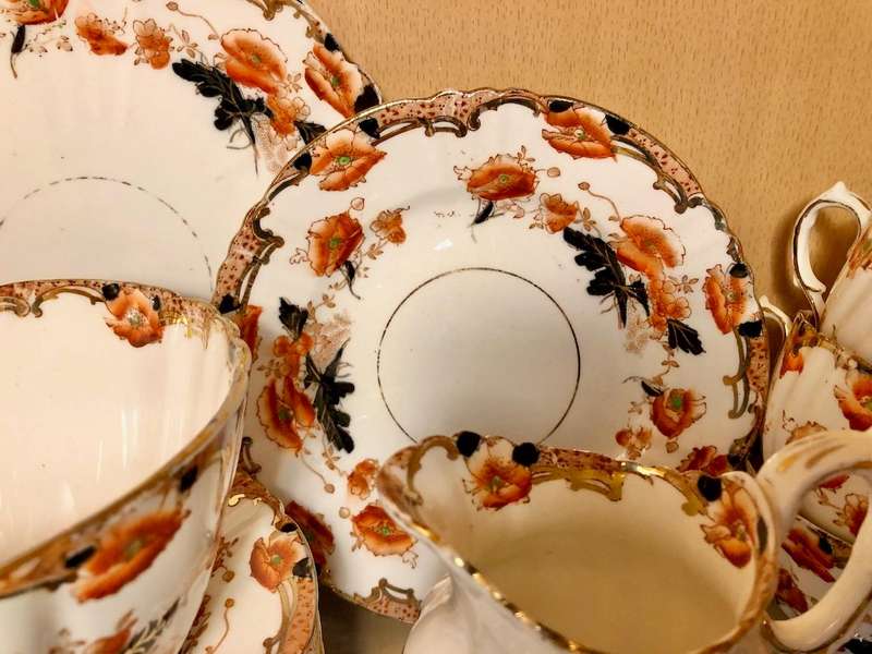 Antique Royal Albert Ena Tea Set  Crown China (c. 19051907)  28 Pieces