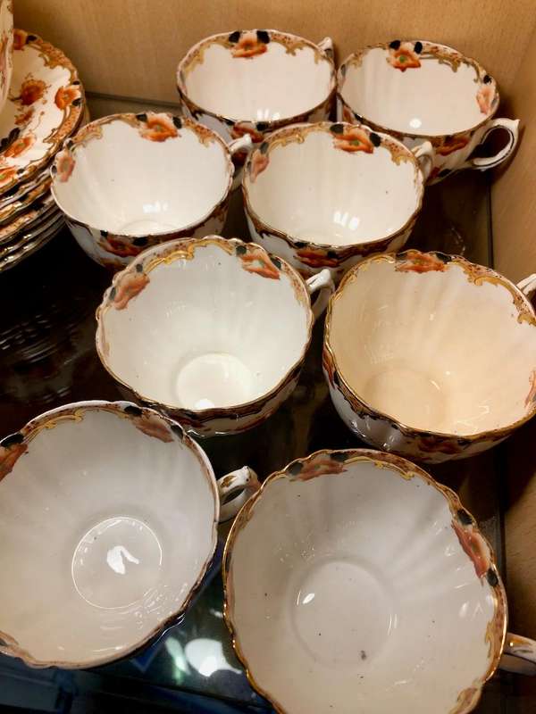 Antique Royal Albert Ena Tea Set  Crown China (c. 19051907)  28 Pieces