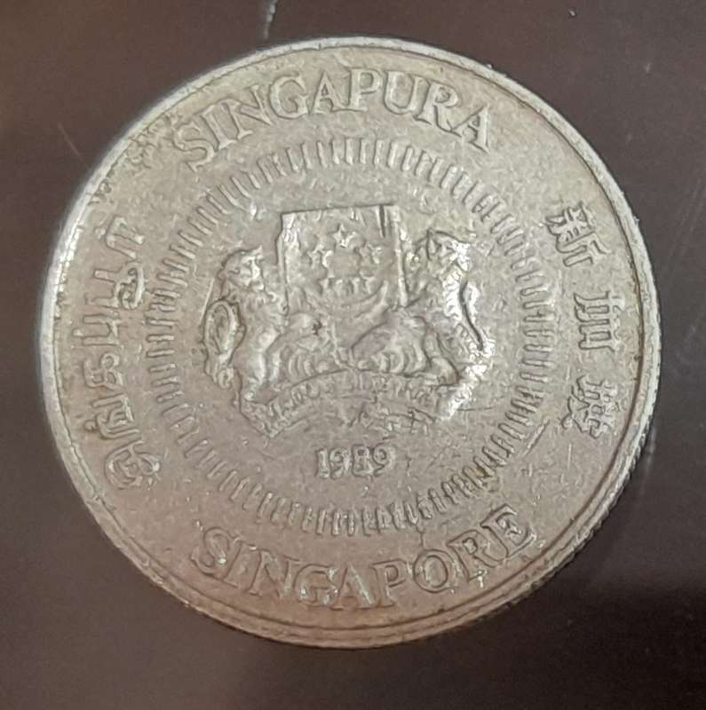 Singapore 1988 10 cent coin used