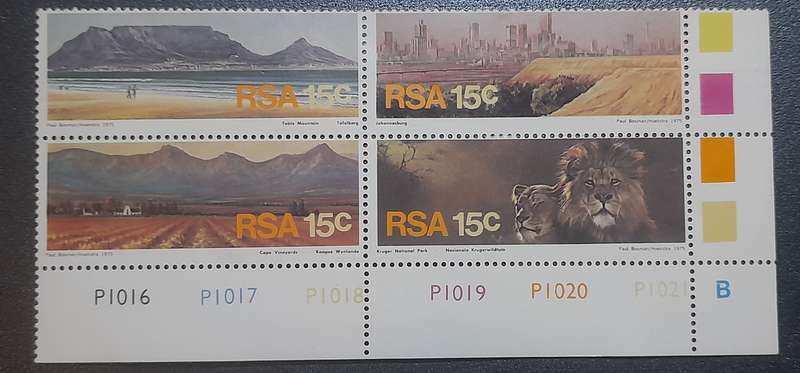South Africa  1.Kruger National Park  2.JHB  3.Cape Vineyards  4.Table Mountain Block of 4