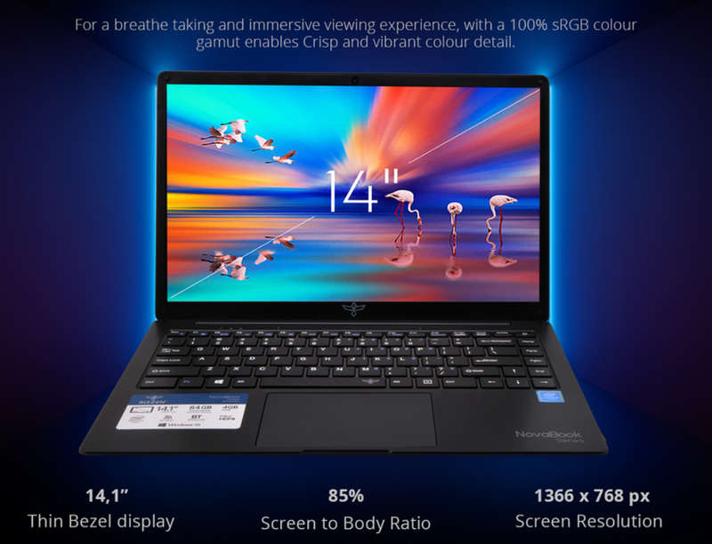 RIZZEN R40 14.1-inch HD Notebook, Windows 11 Pro, 4GB,128GB + Bag