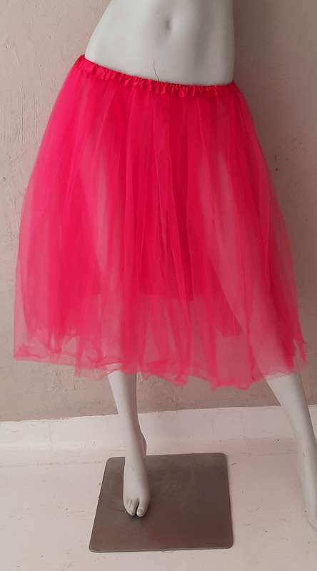 Mid Length Bright Pink Tutu Skirt