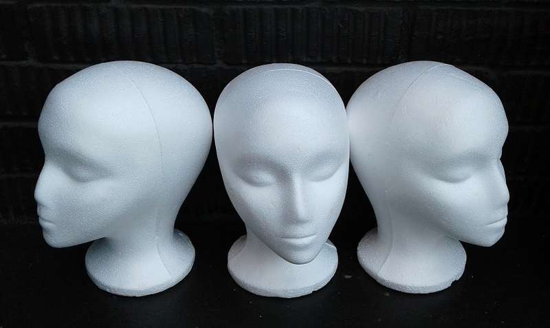 Mannequin Display Head - White Polystyrene