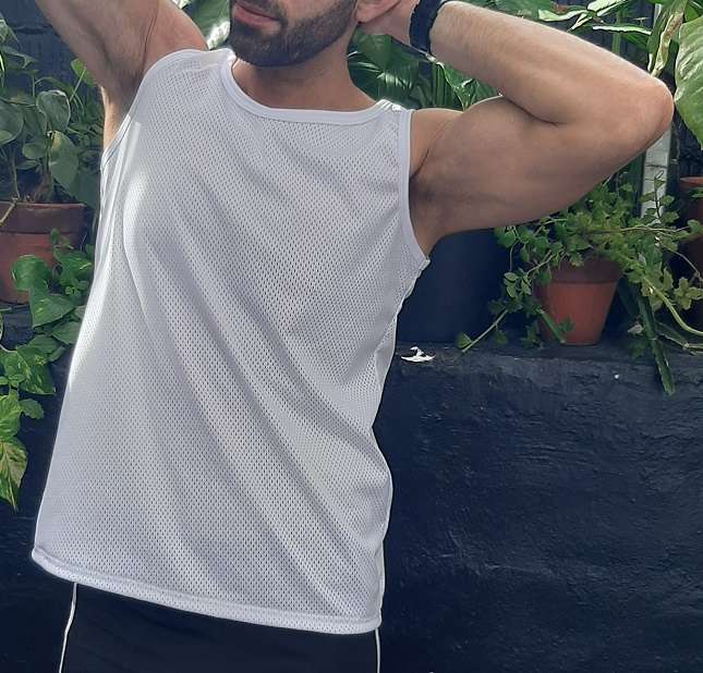 White Mesh Vest For Men