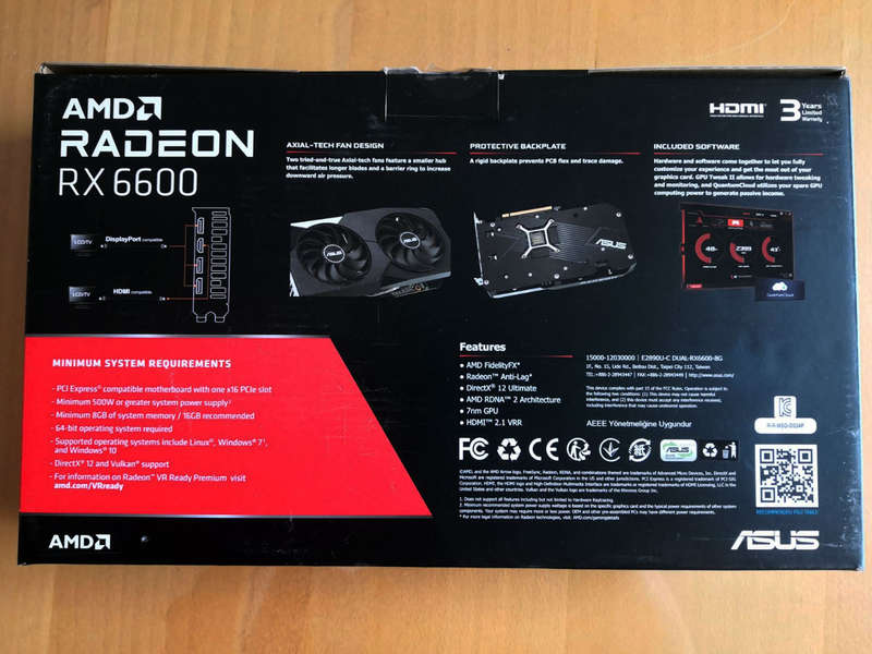 Asus Radeon RX 6600 8GB Graphics Card