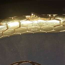 Original OttaSilver Panther Head Design Silver Bracelet with Gold Plated CZ Diamonds. Unisex