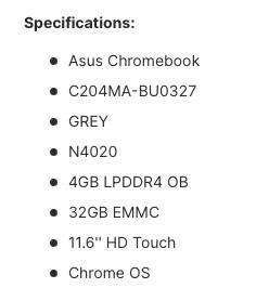 Like New Asus Chromebook Laptop