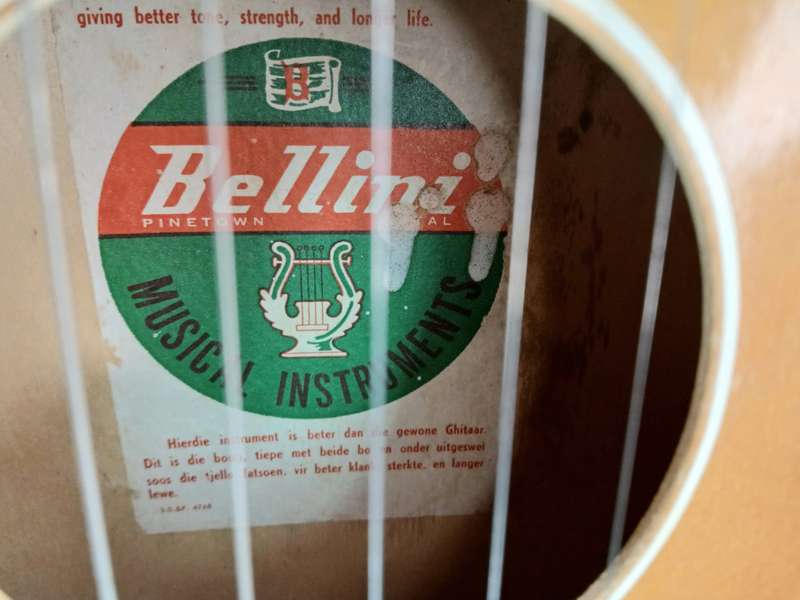 Bellini Special arch top acoustic Guitar 1950's to early 1960's made in Pinetown.