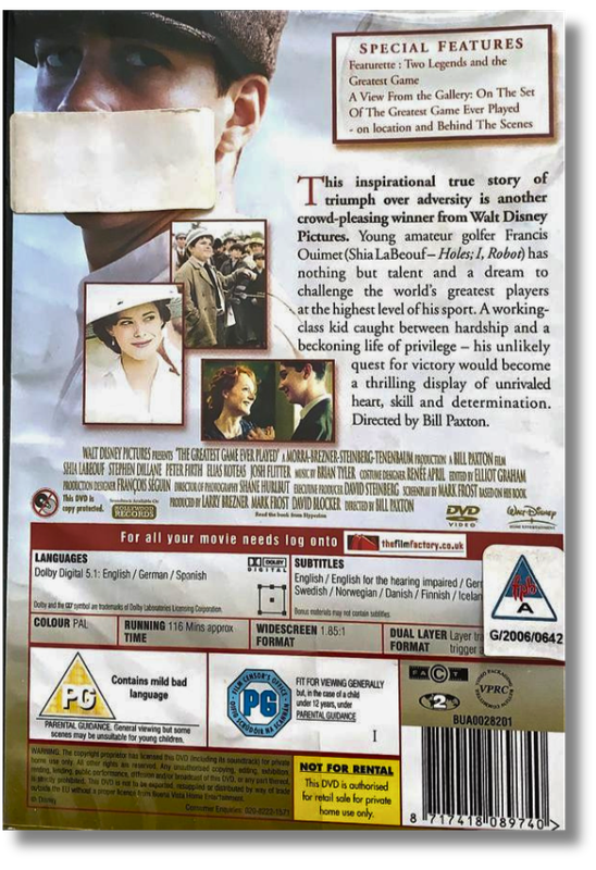 The Greatest Game Ever Played DVD (Shia LaBeouf, Stephen Dillane  )
