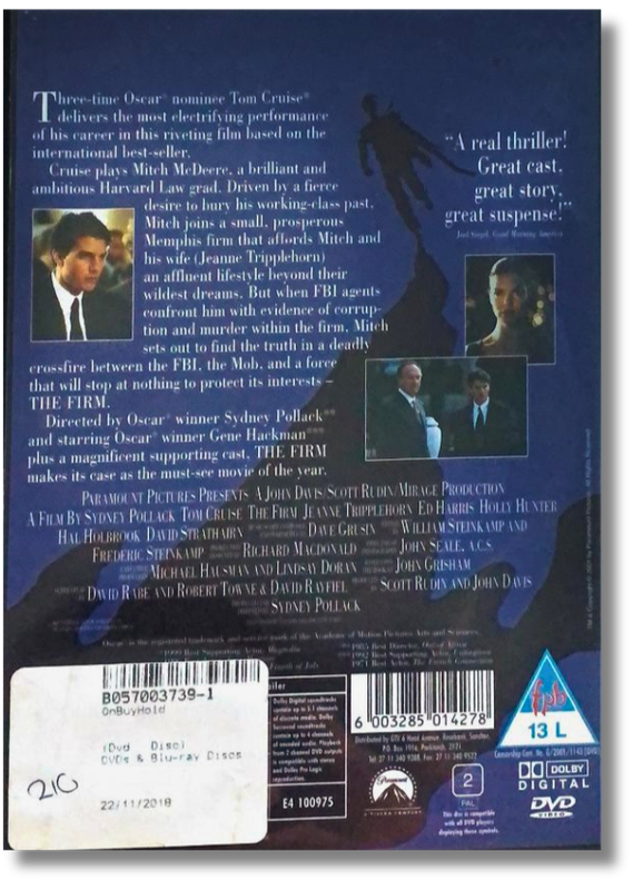 The Firm DVD (Tom Cruise , Jeanne Tripplehorn )