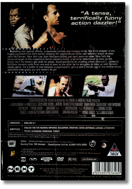 Die Hard with a Vengeance DVD (Bruce Willis, Samuel L. Jackson, Jeremy Irons )