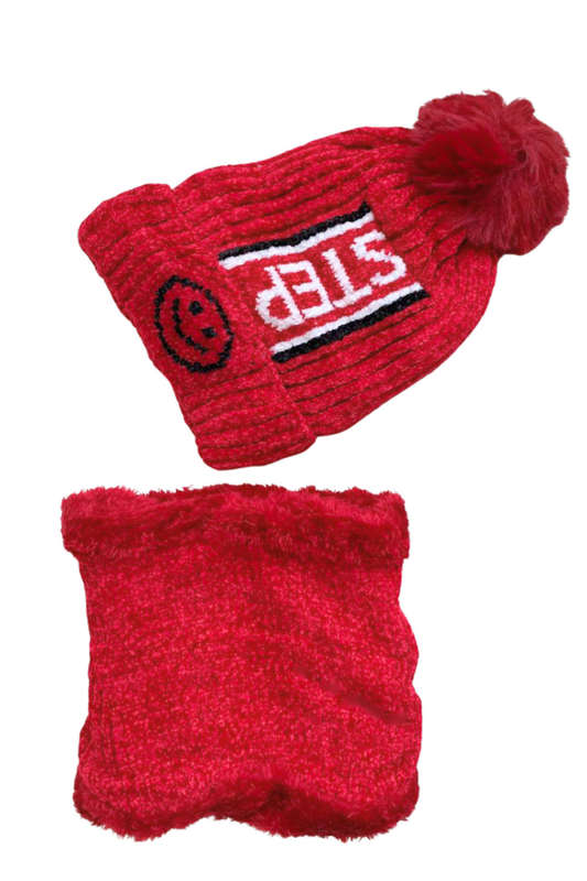 Unisex Winter Beanie Hat & Neck Warmer Set Soft Stylish & Warm - Colour Burgundy