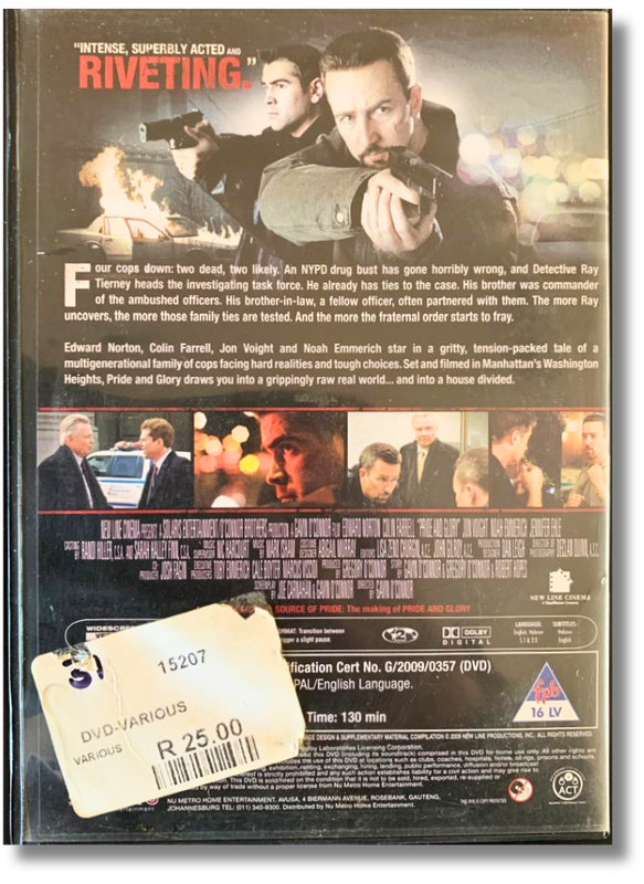 Pride and Glory DVD (Edward Norton, Colin Farrell, Jon Voight, Noah Emmerich)
