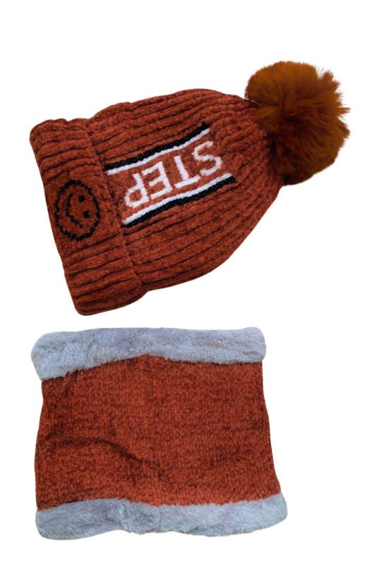 Unisex Winter Beanie Hat & Neck Warmer Set Soft Stylish & Warm - Colour Dark Brown