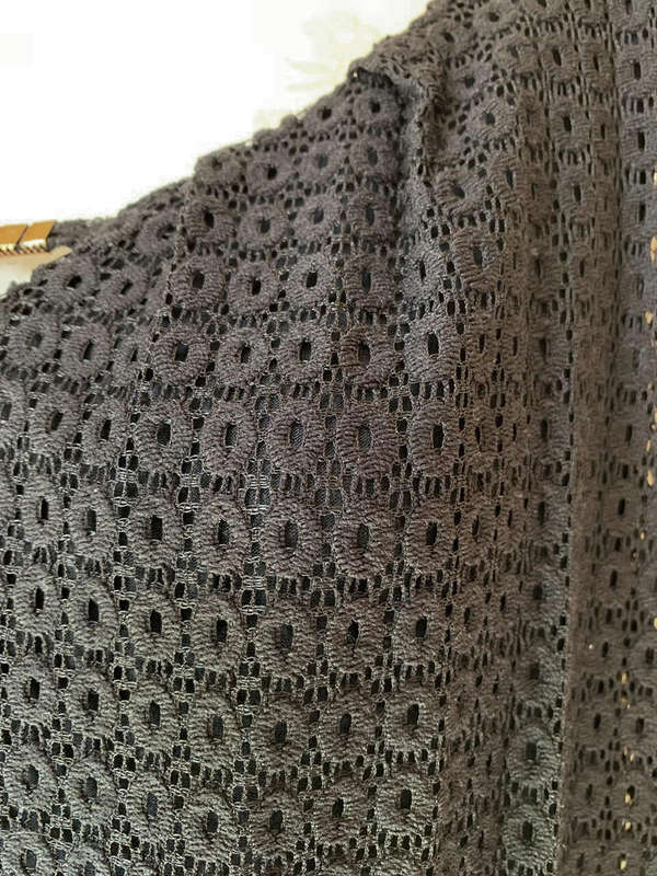 Elegant Black Eyelet Lace Sleeveless Top Size S