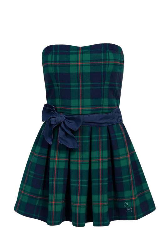 Abercrombie & Fitch Boutique Scottish Plaid Bandeau Dress Size 8