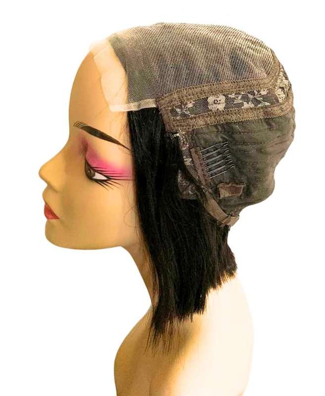 High-End Premium Double Drawn Human Hair Wig-Shoulder Length Straight Bob Wig 5x5 12"