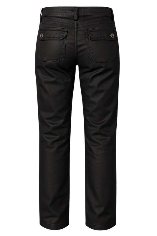Shiny Polyester Straight-Leg Jeans | Ideal for Petite Sizes