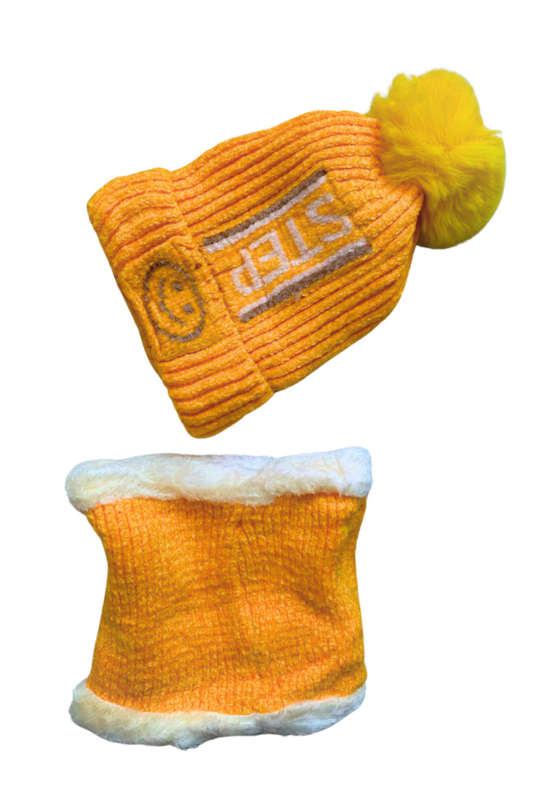 Unisex Winter Beanie Hat & Neck Warmer Set Soft Stylish & Warm - Colour Yellow
