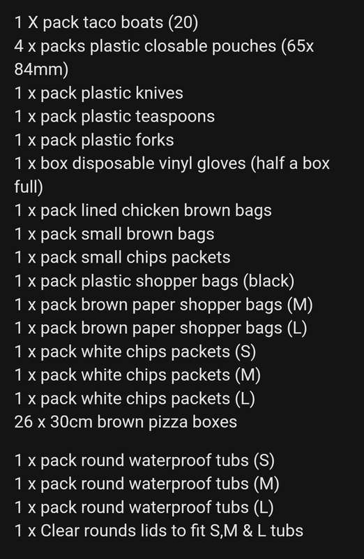 Kitchen & Restaurant Packaging (Various)