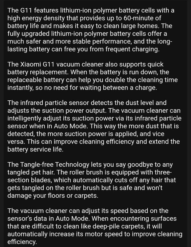 Xiaomi Mi Handheld Vacuum Cleaner G11
