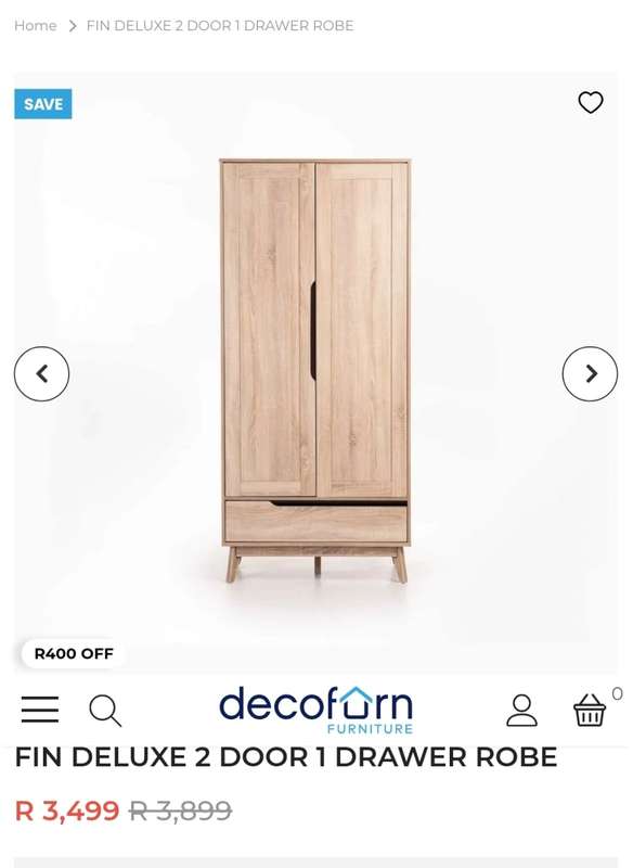 2 DOOR OAK WARDROBE